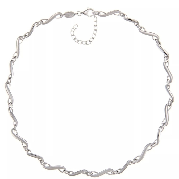 Fossil Jewelry - Fossil .925 Sterling Silver & CZ Necklace 17.5" jewelry $125 MSRP NEW JF15427040